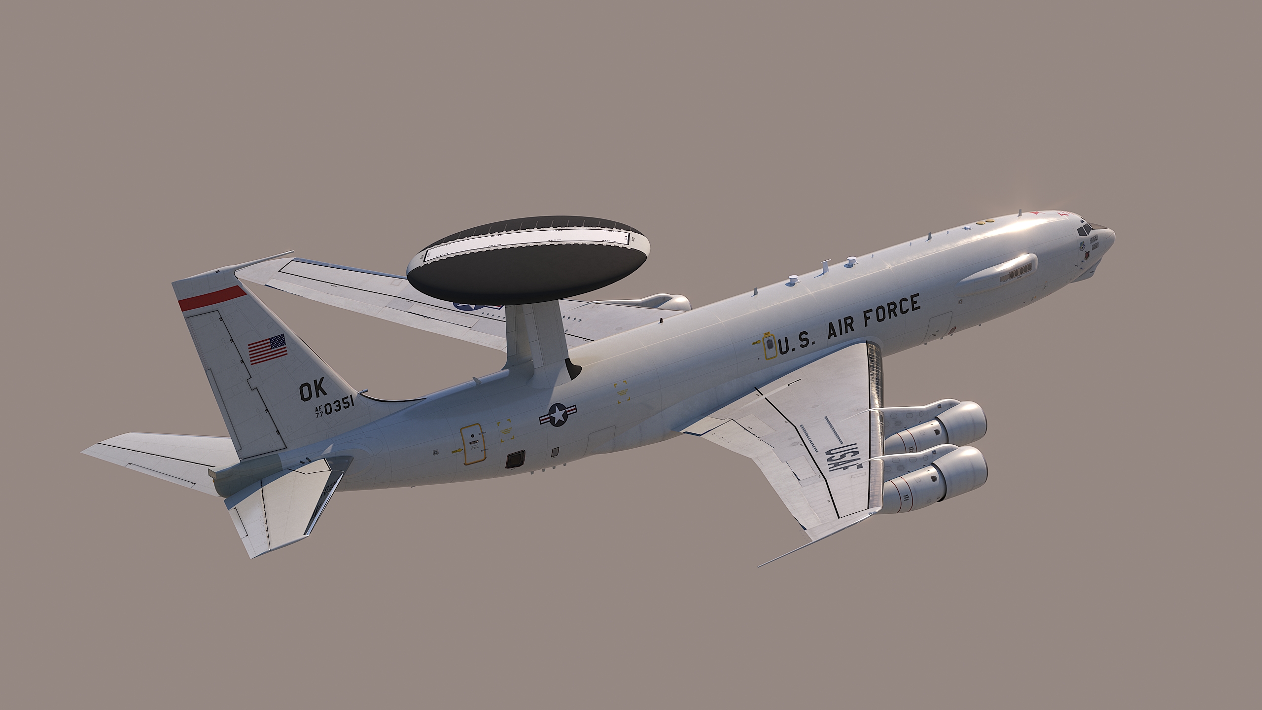 Boeing E-3 Sentry AWACS render