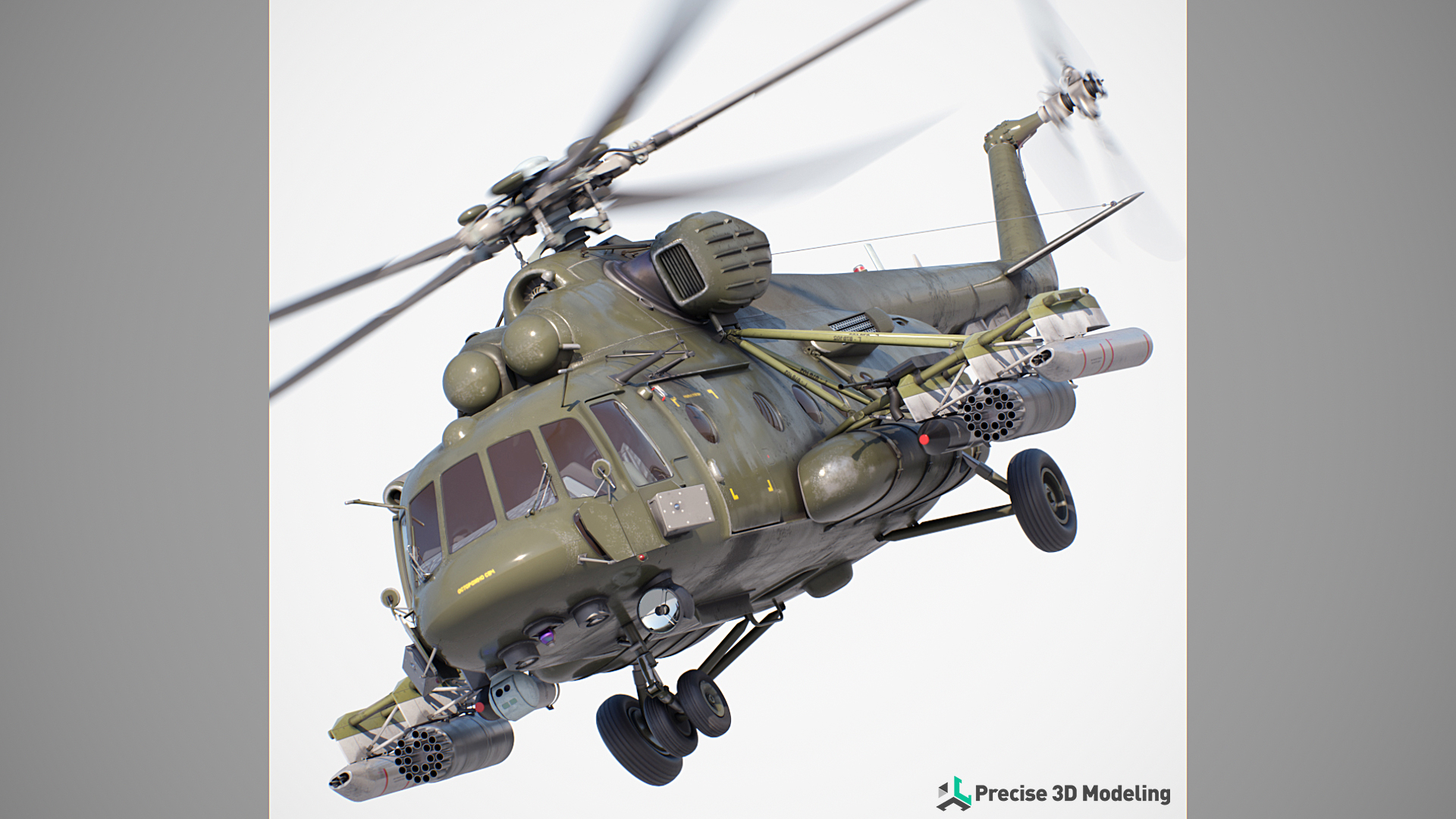 Mil Mi-17/117 (NATO name: Hip) 3D model render, gallery image 1 of 21