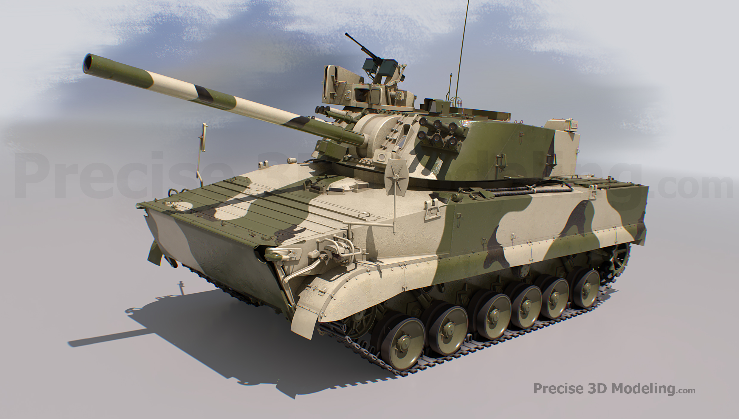 2S31 Vena Russian self-propelled 120 mm mortar/cannon render